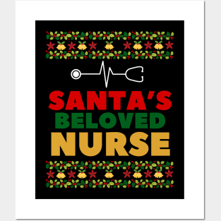 Santas Beloved Nurse Posters and Art